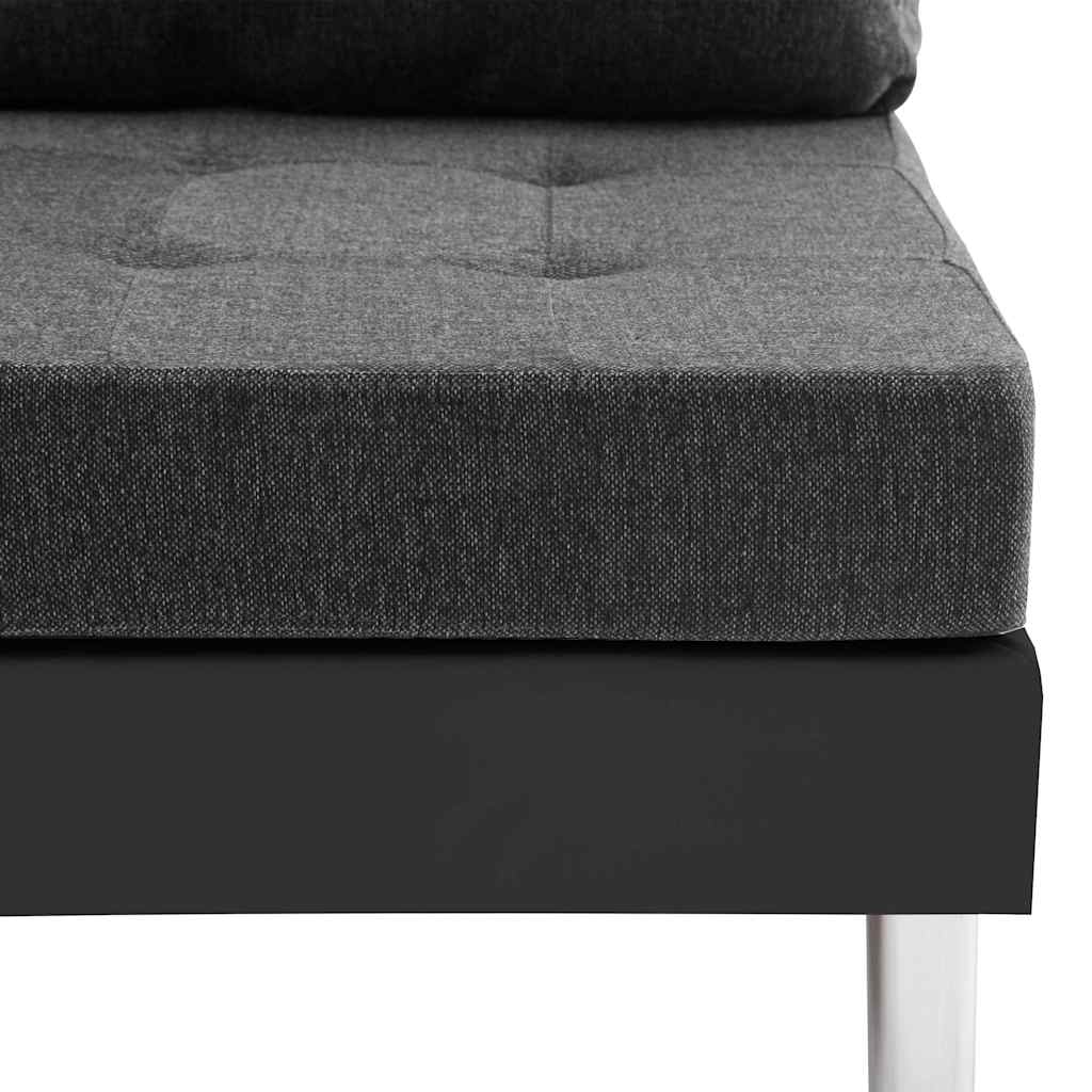 Sectional Sofa Faux Leather Black