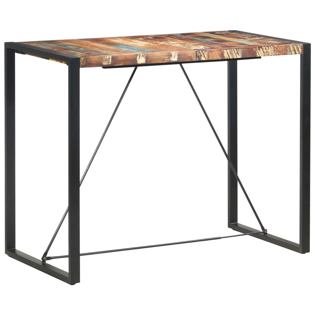 Bar Table 140x70x110 cm Solid Reclaimed Wood
