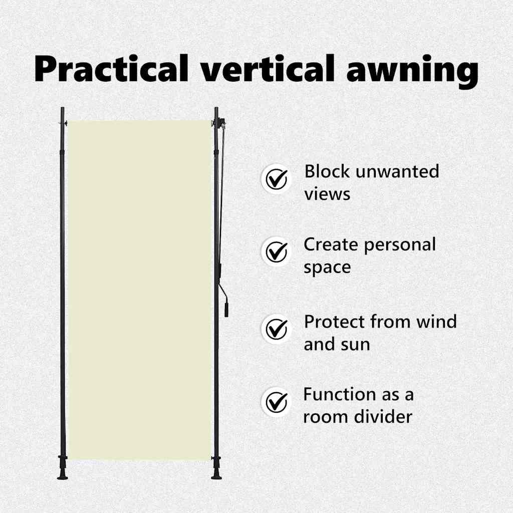 Outdoor Roller Blind 100x270 cm Cream