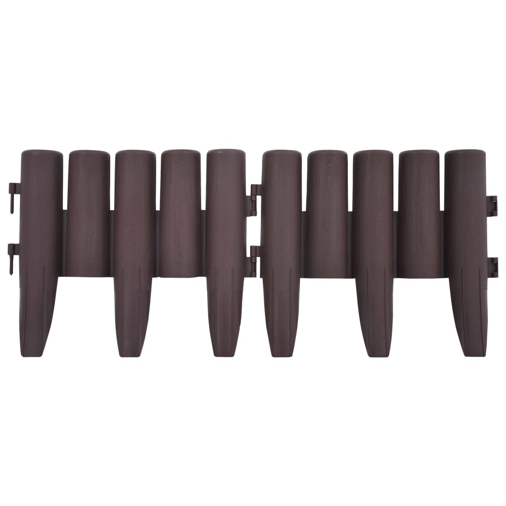 Lawn Edgings 36 pcs Brown 10 m PP