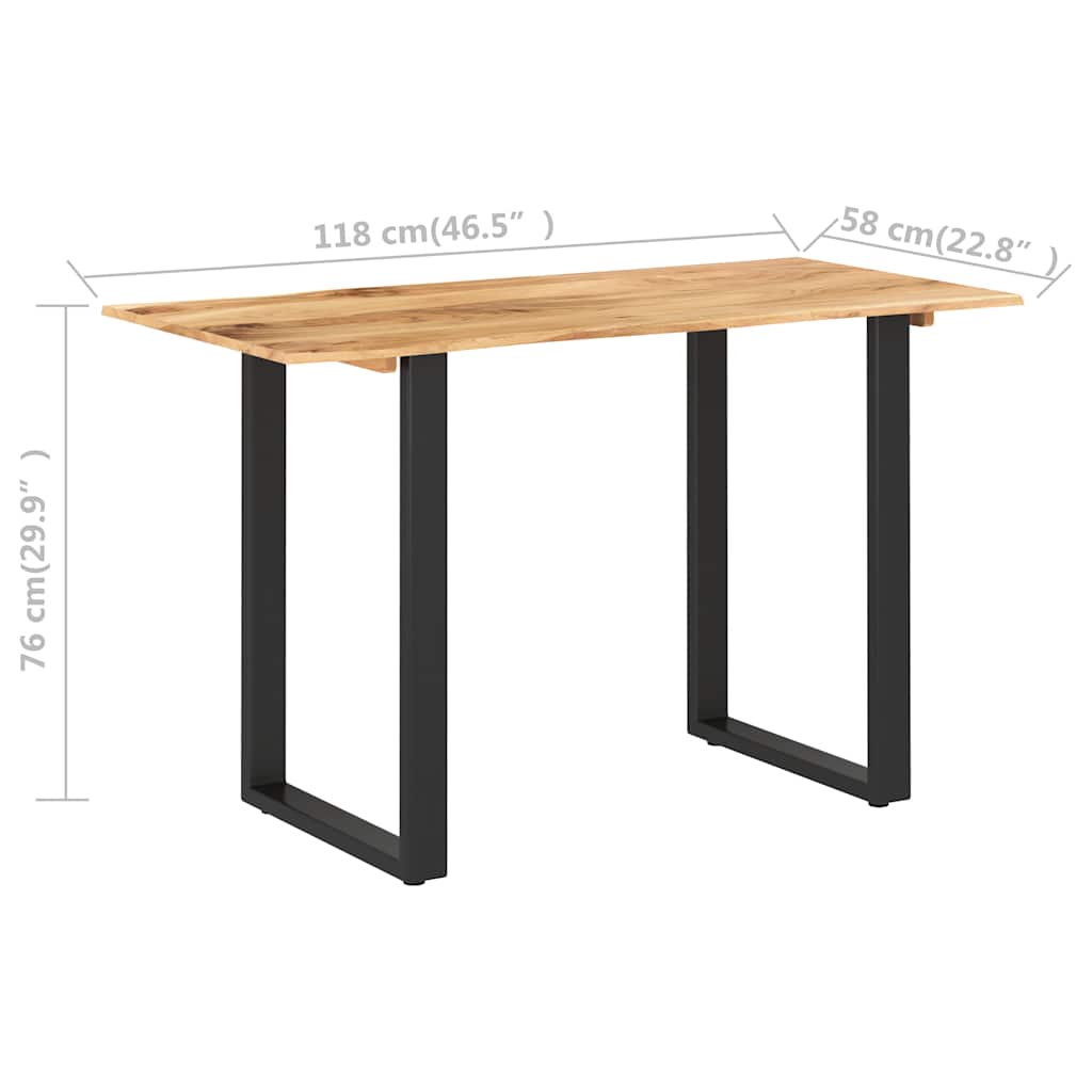 Dining Table 118x58x76 cm Solid Acacia Wood