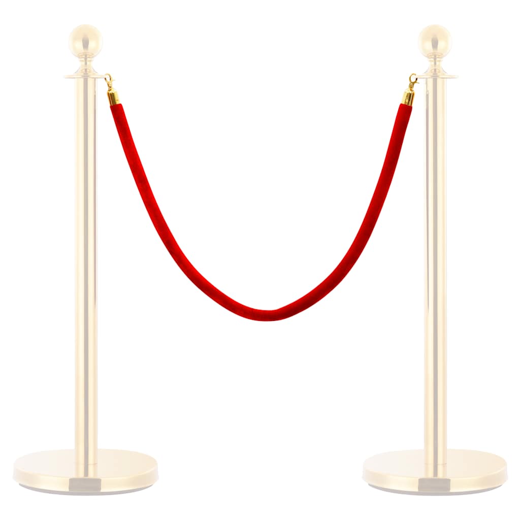 Stanchion Stand Rope Red and Golden Velvet