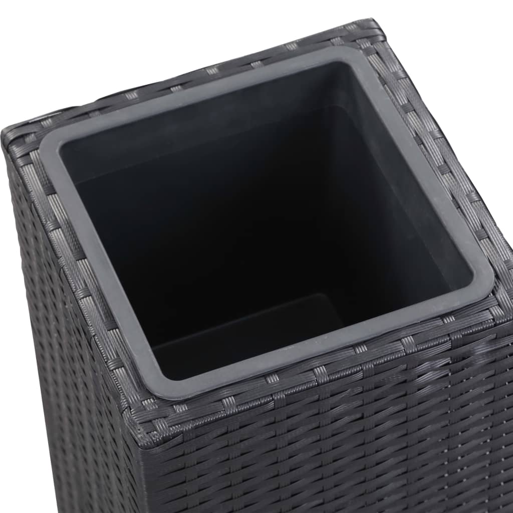 Garden Raised Bed 28x28x80 cm Poly Rattan Black