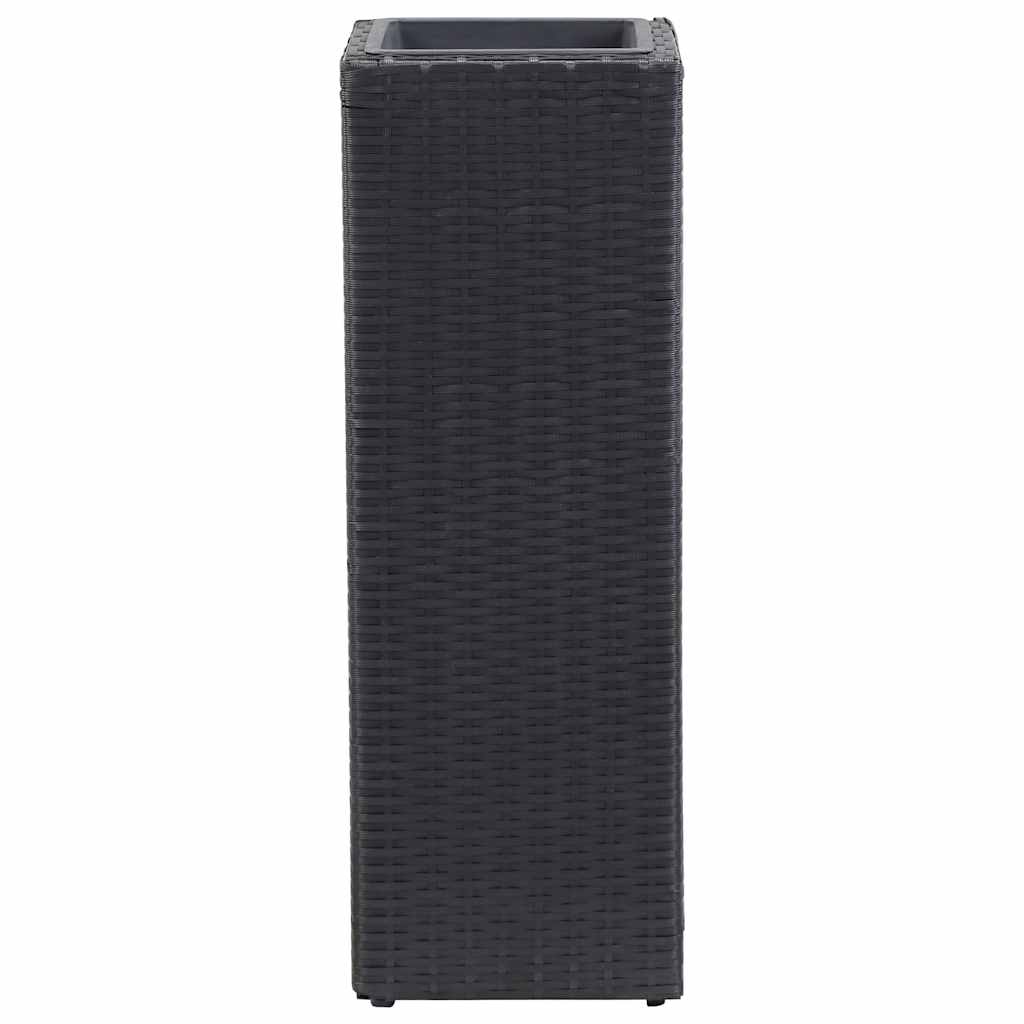 Garden Raised Beds 3 pcs Poly Rattan Black