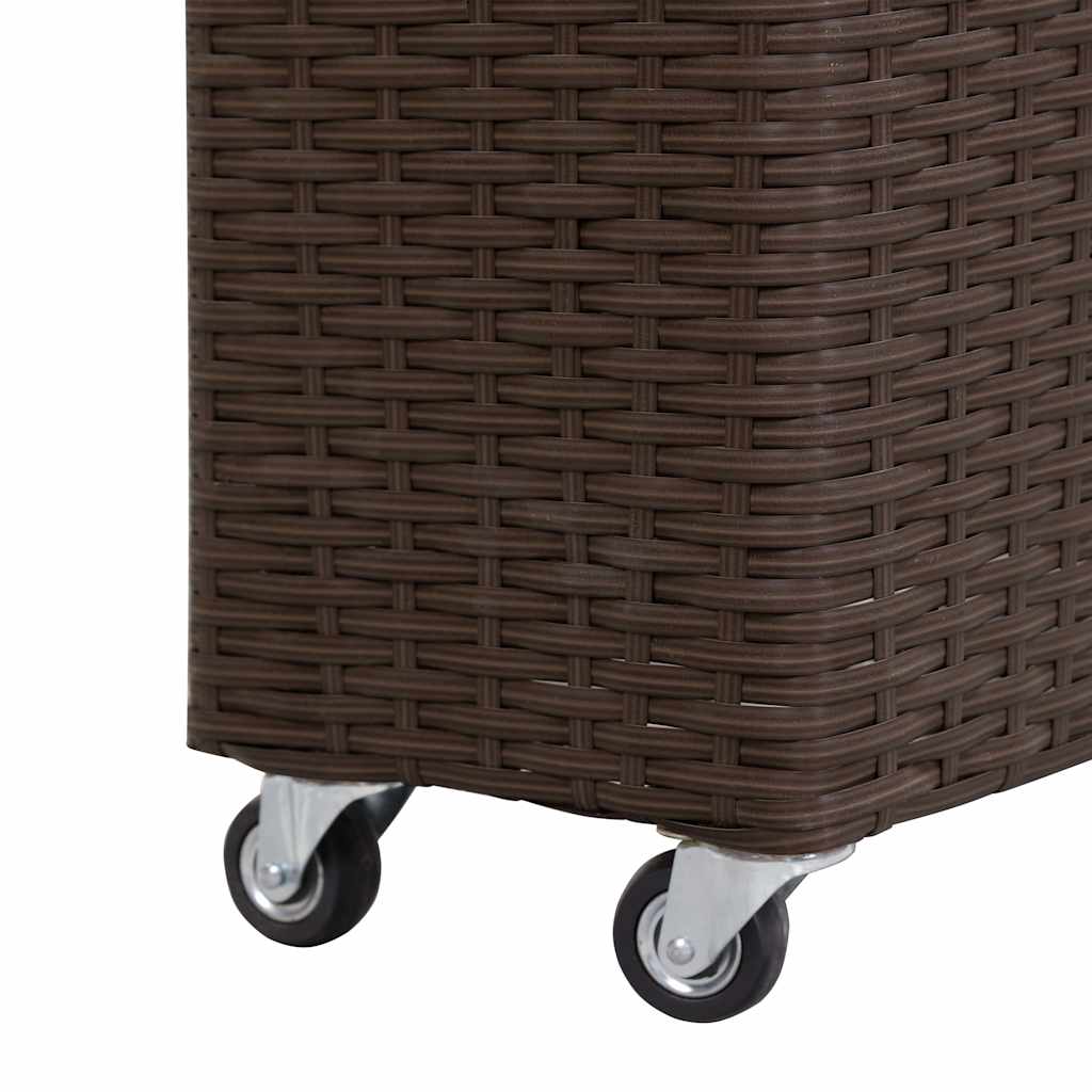 Garden Raised Bed with 4 Pots 80x22x79 cm Poly Rattan Brown