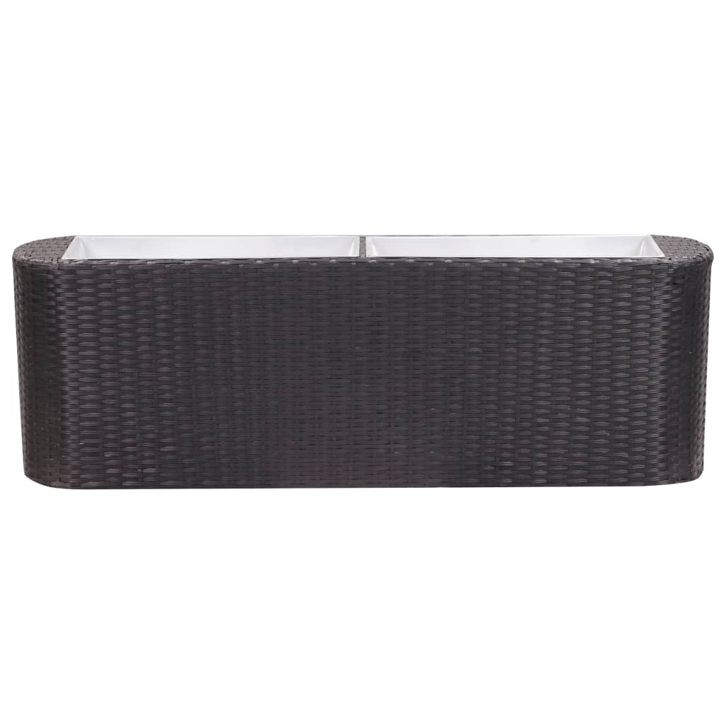 Garden Raised Bed 120x24x40 cm Poly Rattan Black