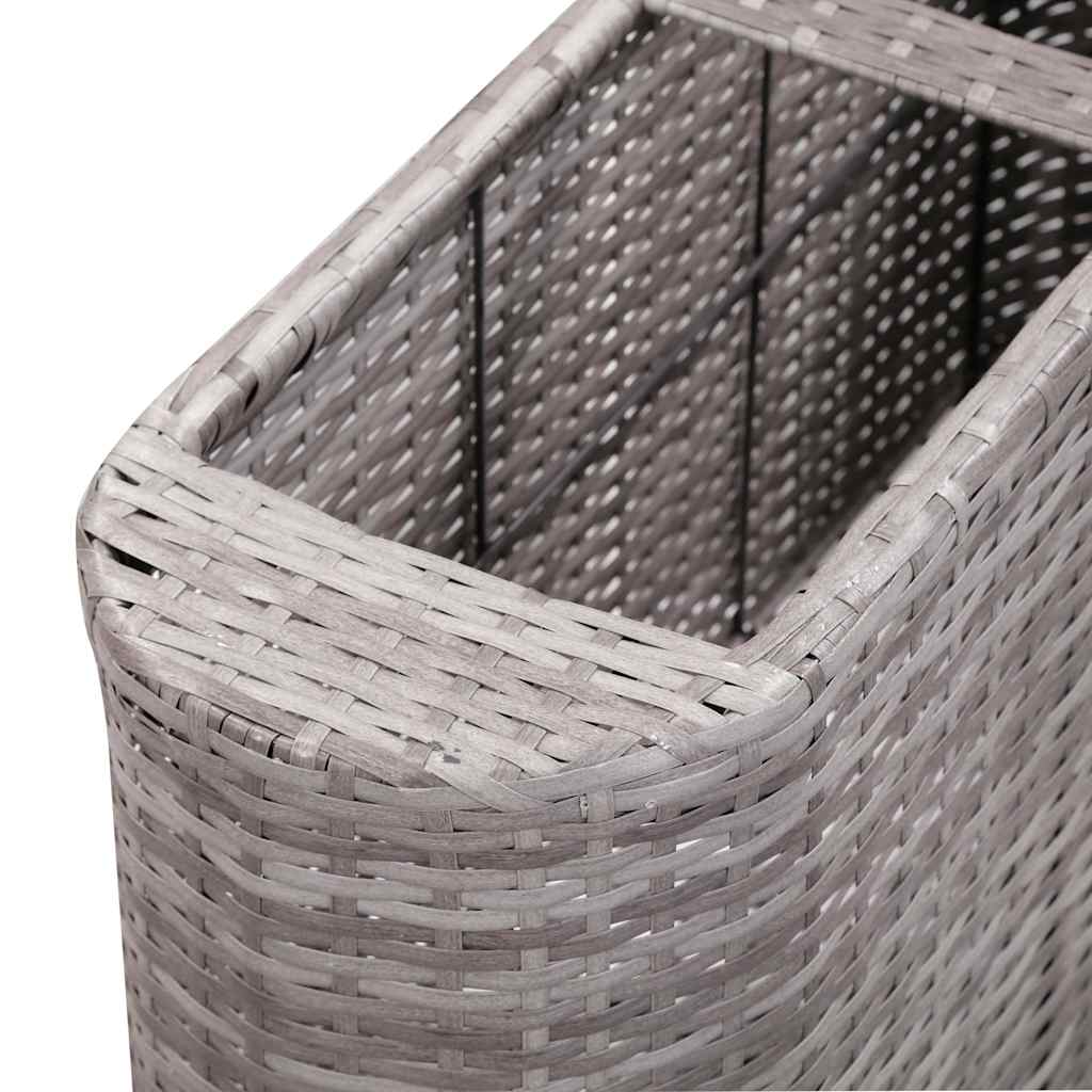 Garden Raised Bed 80x25x40 cm Poly Rattan Grey