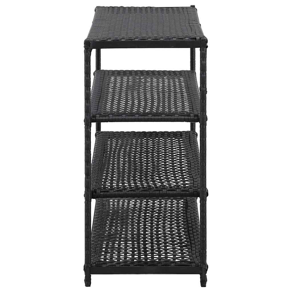 Shoe Rack Black 80x30x60 cm Poly Rattan