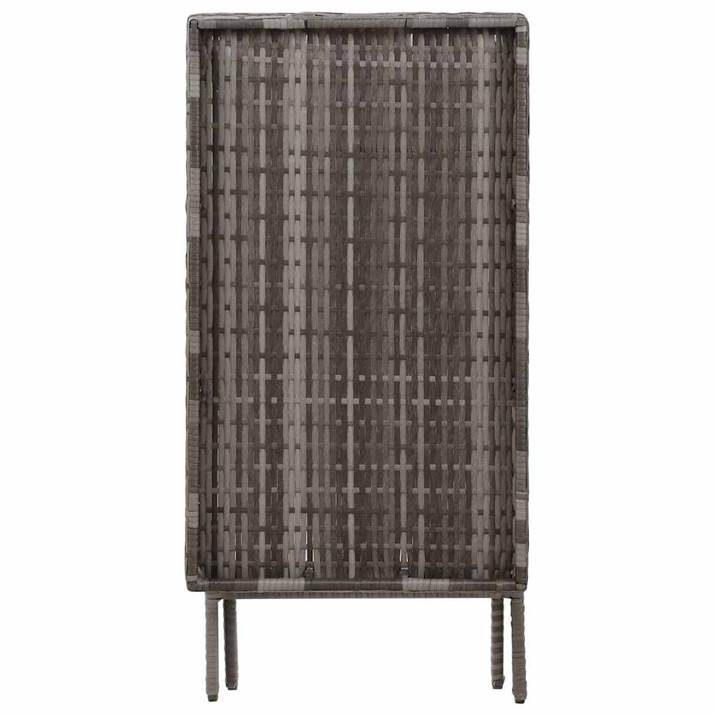 Folding Table Grey 80x45x75 cm Poly Rattan