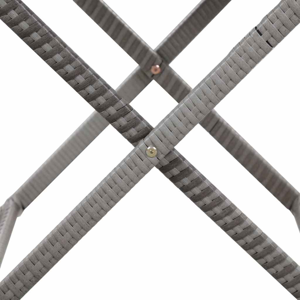 Folding Table Grey 80x45x75 cm Poly Rattan