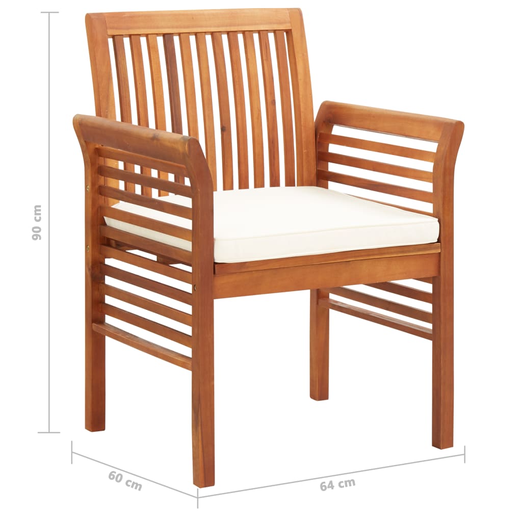 9 Piece Outdoor Dining Set with Cushions Solid Wood Acacia