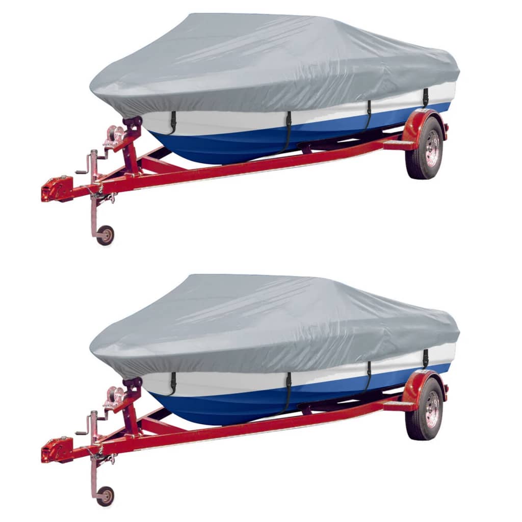 Boat Covers 2 pcs Grey Length 519-580 cm Width 294 cm