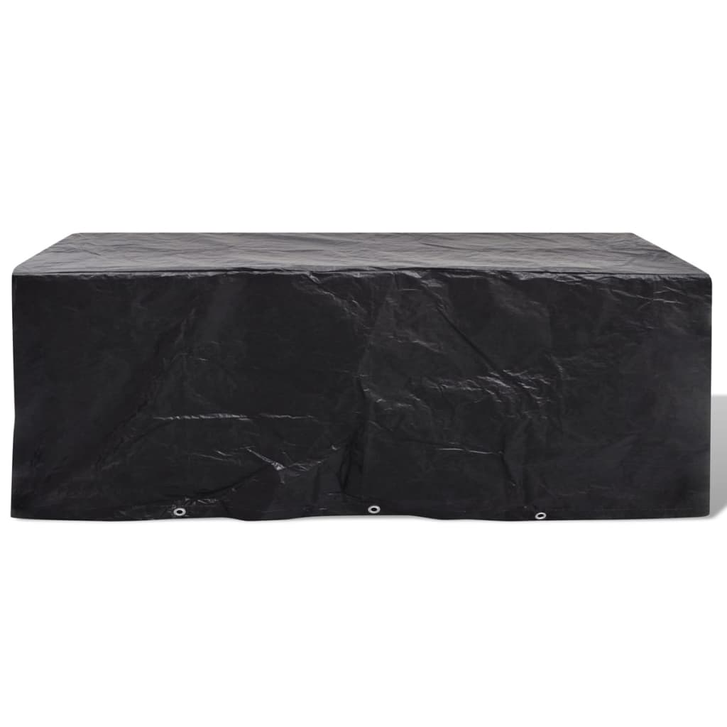 Garden Furniture Covers 2 pcs 8 Person Poly Rattan Set 10 Eyelets 229x113 cm