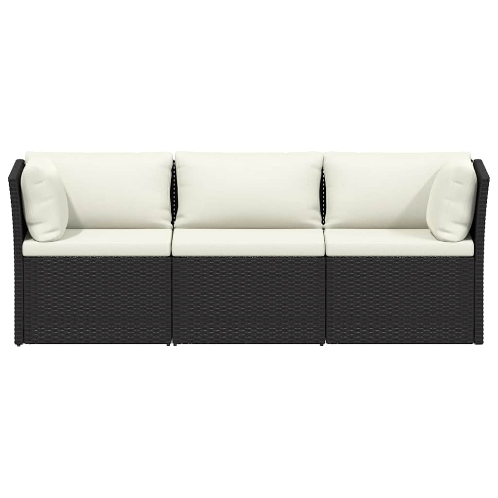 4 Piece Garden Lounge Set with Cushions Poly Rattan Brown