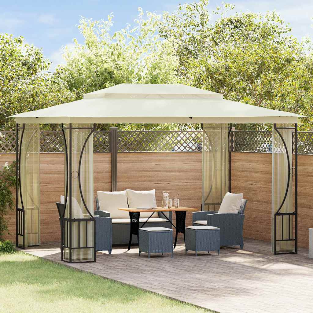Gazebo with Nets 300x400x265 cm Cream
