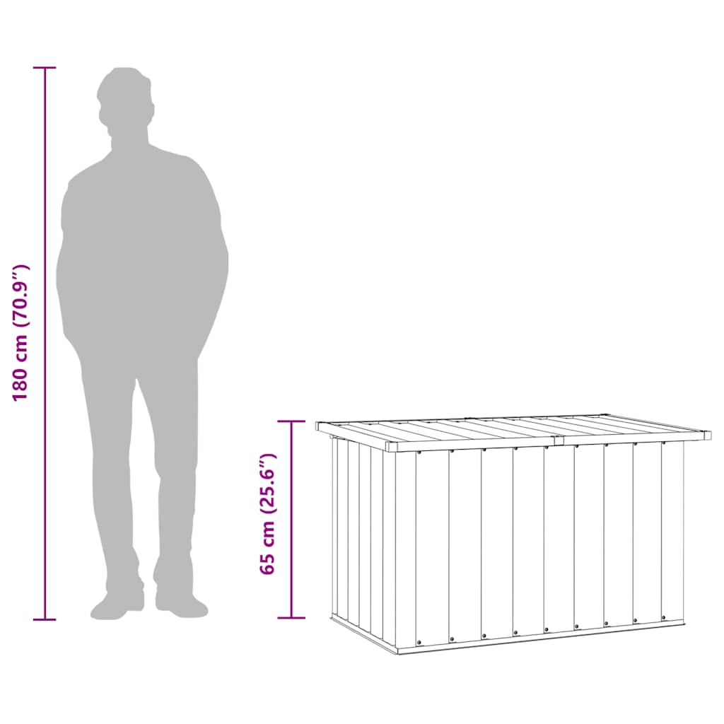 Garden Storage Box Grey 109x67x65 cm