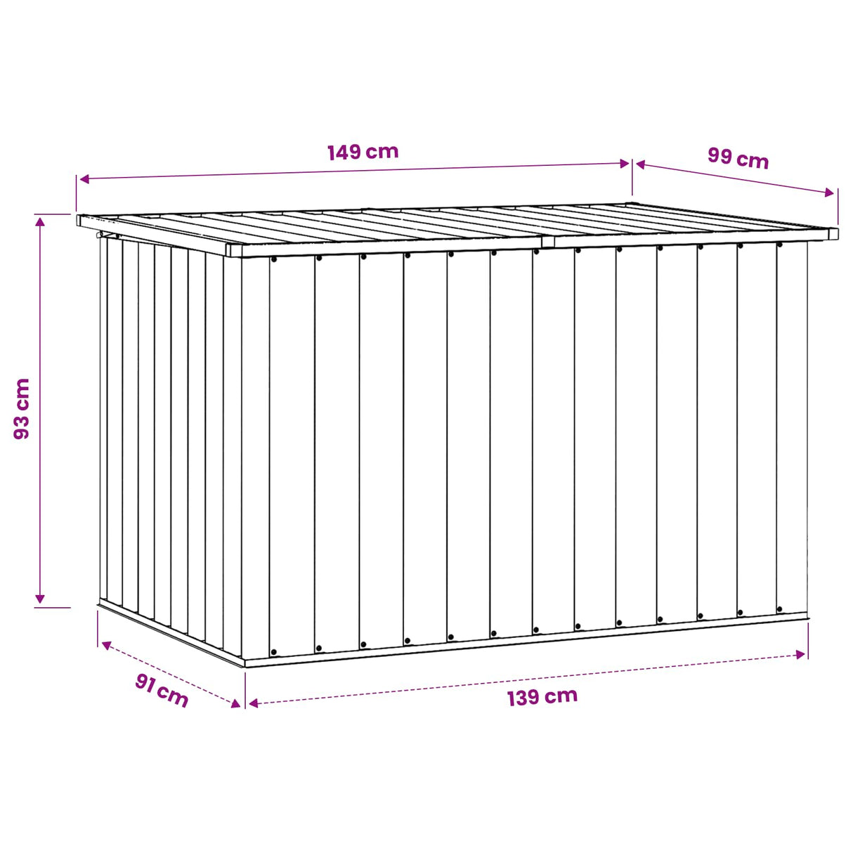 Garden Storage Box Brown 149x99x93 cm