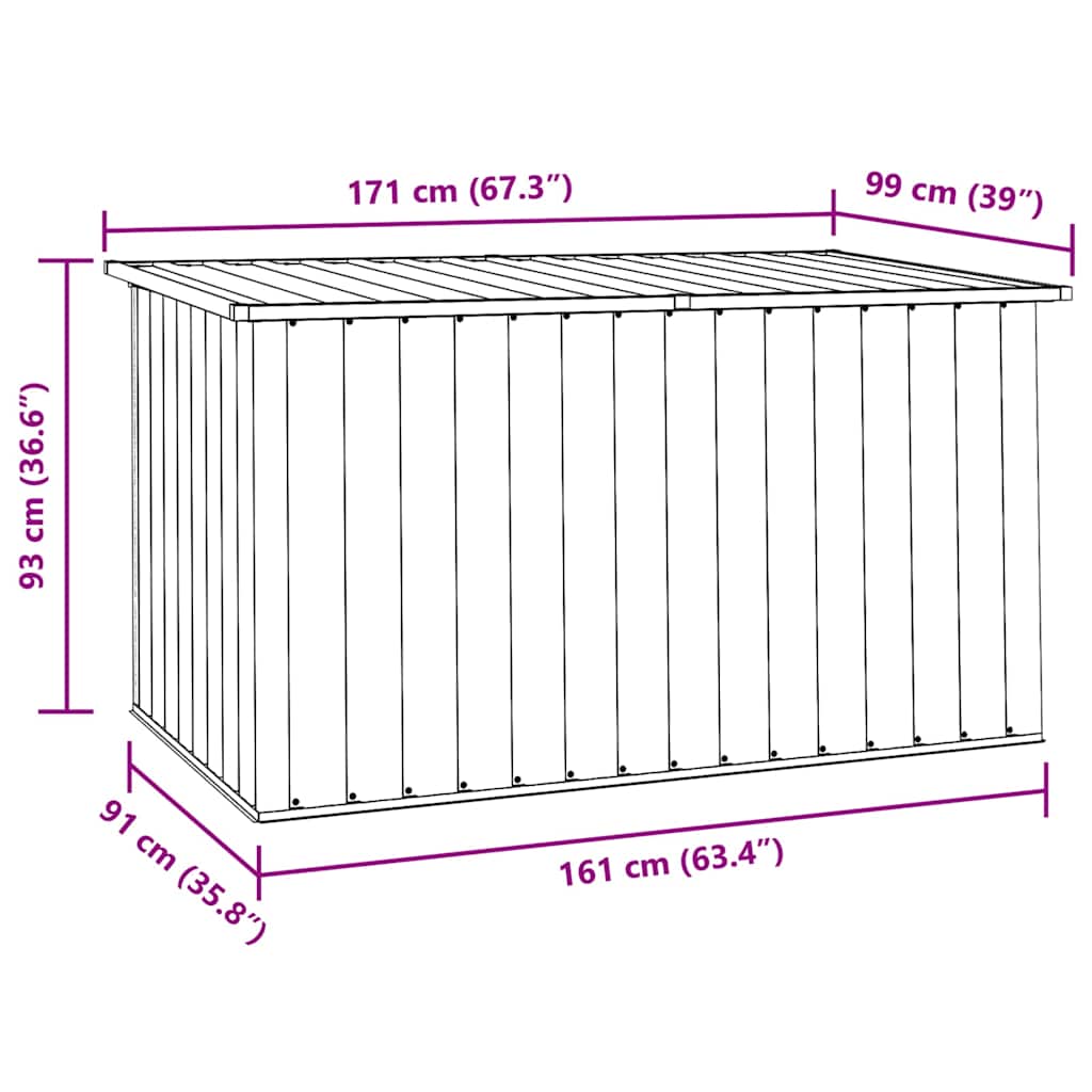 Garden Storage Box Grey 171x99x93 cm