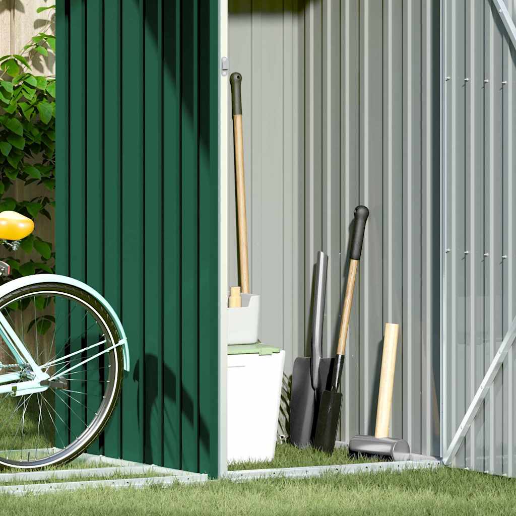 Garden Firewood Shed Green 245x98x159 cm Galvanised Steel