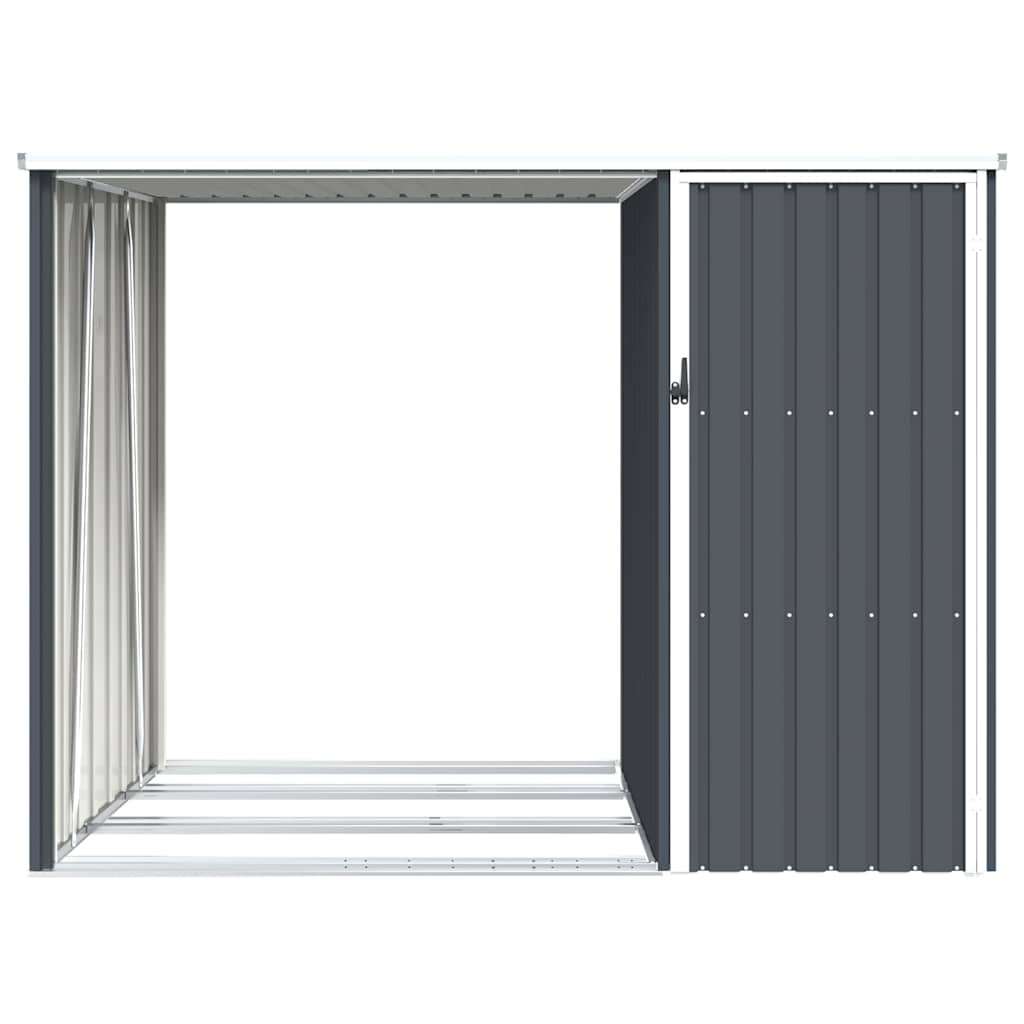 Garden Firewood Shed Anthracite 245x98x159 cm Galvanised Steel