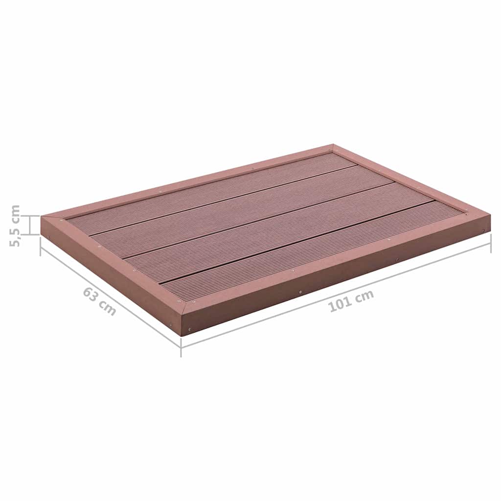 Floor Element for Solar Shower Brown 101x63x5.5 cm WPC