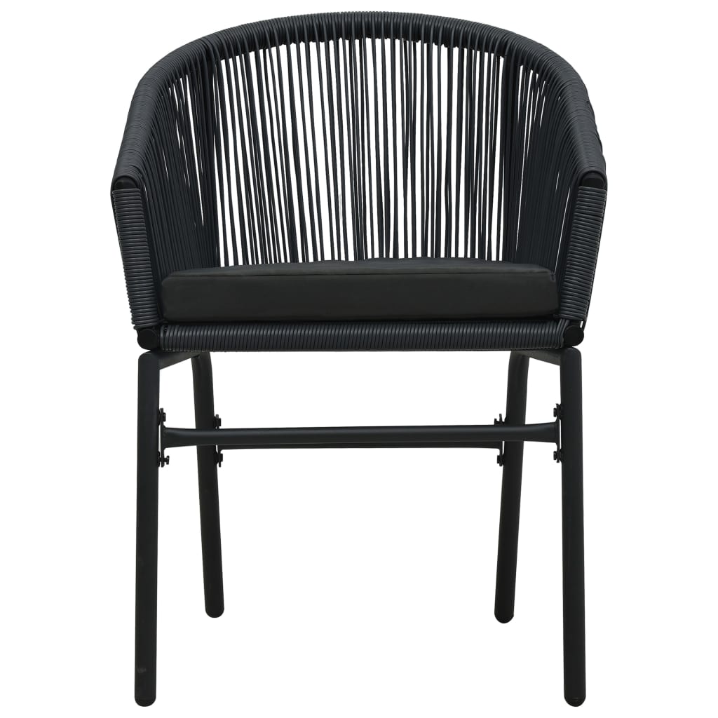 Garden Chairs 2 pcs Black PE Rattan