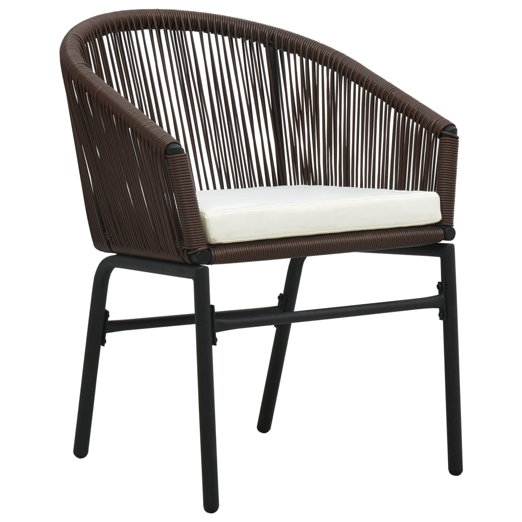 Garden Chairs 2 pcs Brown PE Rattan