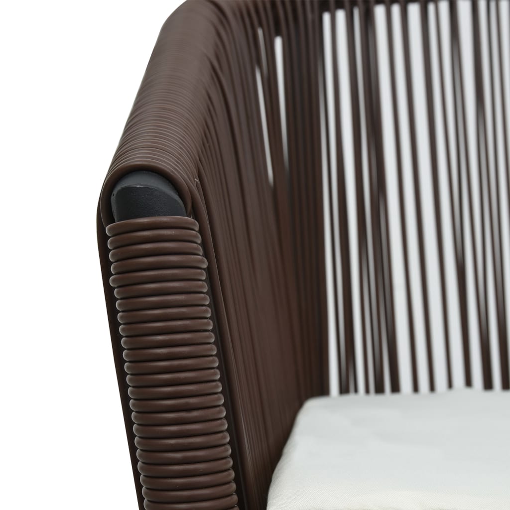 Garden Chairs 2 pcs Brown PE Rattan