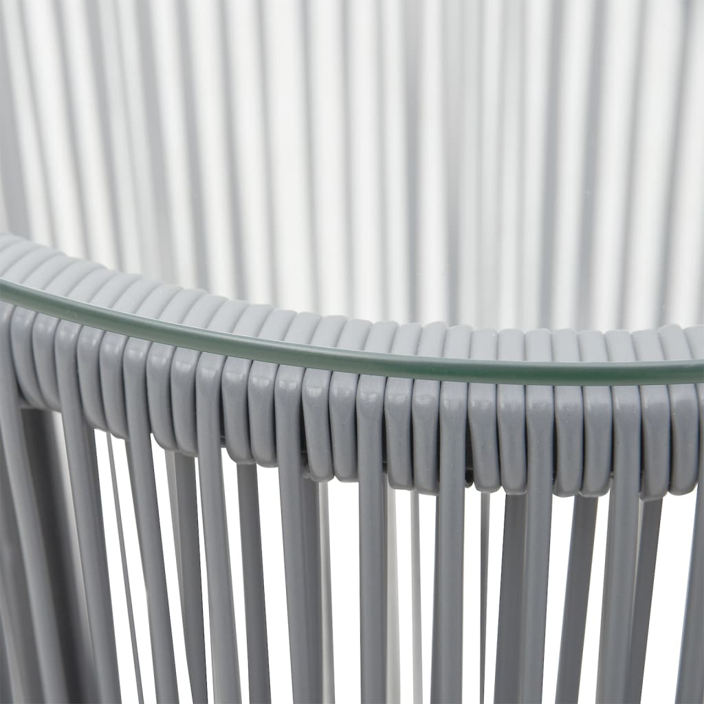 3 Piece Bistro Set with Cushions PE Rattan Grey