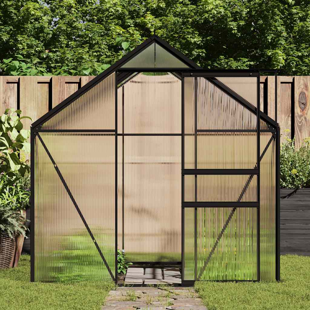 Greenhouse with Base Frame Anthracite Aluminium 4.75 m²