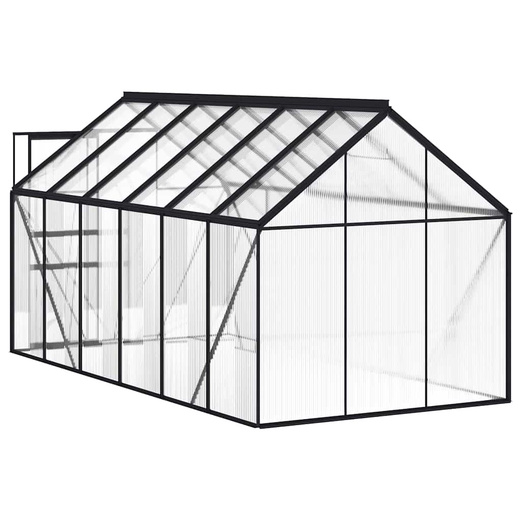Greenhouse with Base Frame Anthracite Aluminium 7.03 m²
