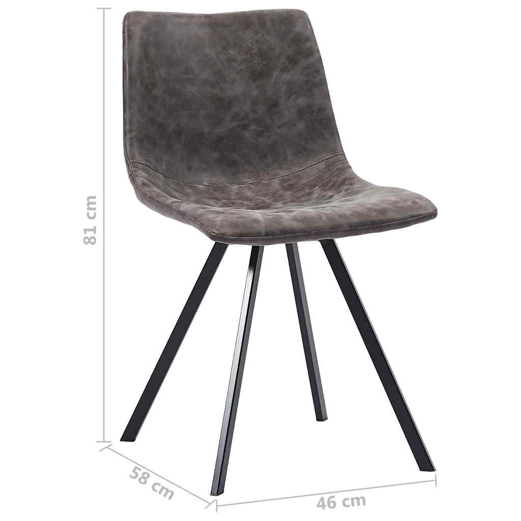 Dining Chairs 6 pcs Brown Faux Leather