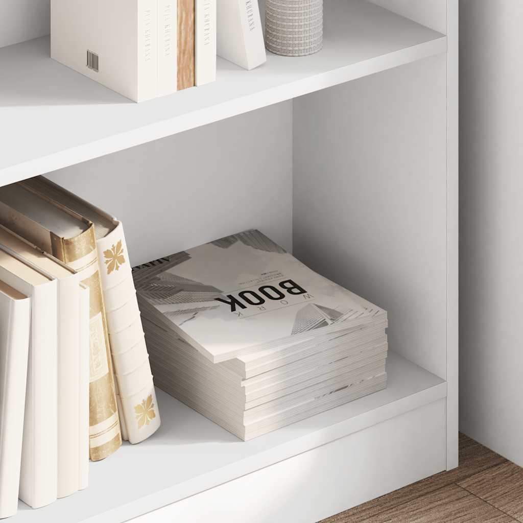 Bookshelf White 80x24x75 cm Engineered Wood