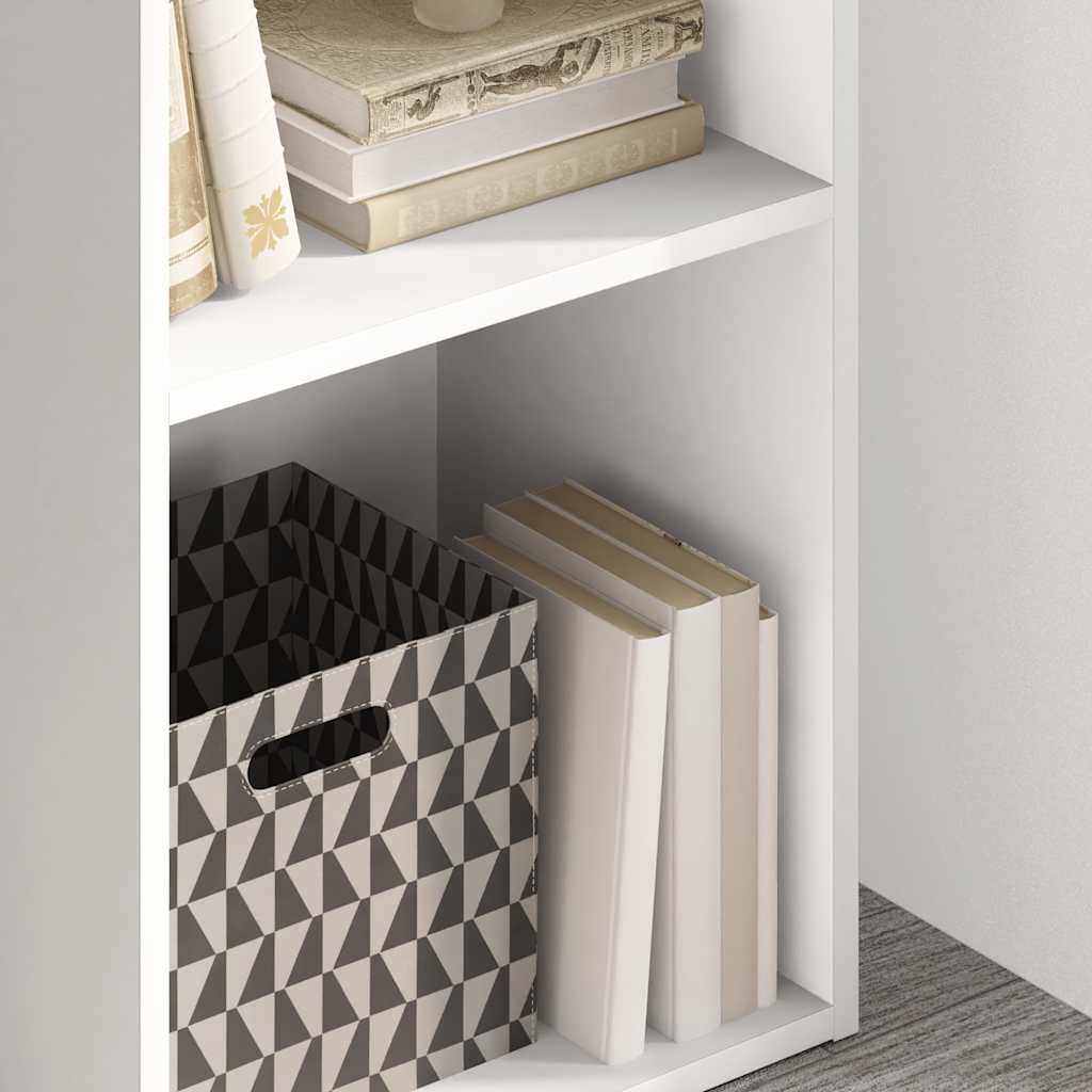 2-Tier Book Cabinet White 40x30x76.5 cm Engineered Wood