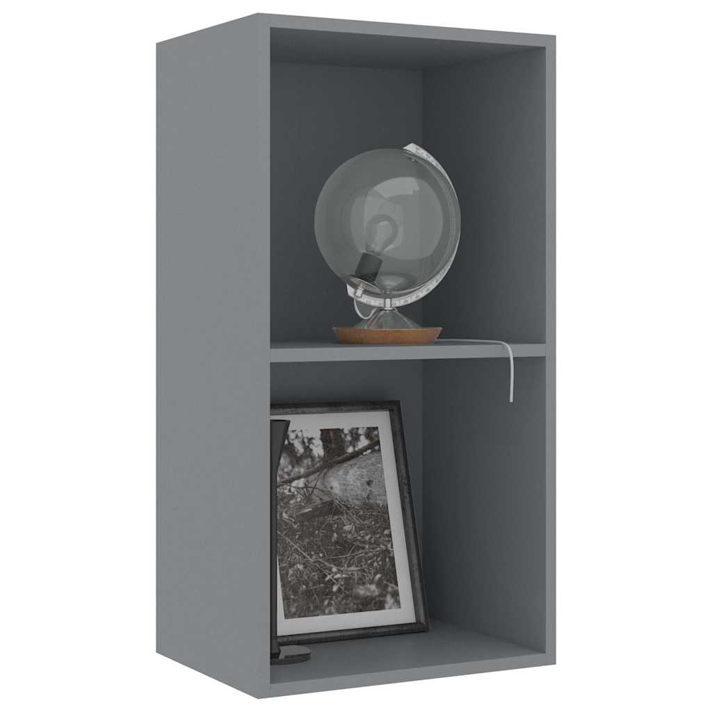 2-Tier Book Cabinet Grey 40x30x76.5 cm Engineered Wood