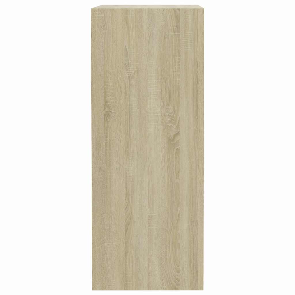2-Tier Book Cabinet White and Sonoma Oak 40x30x76.5 cm Engineered Wood