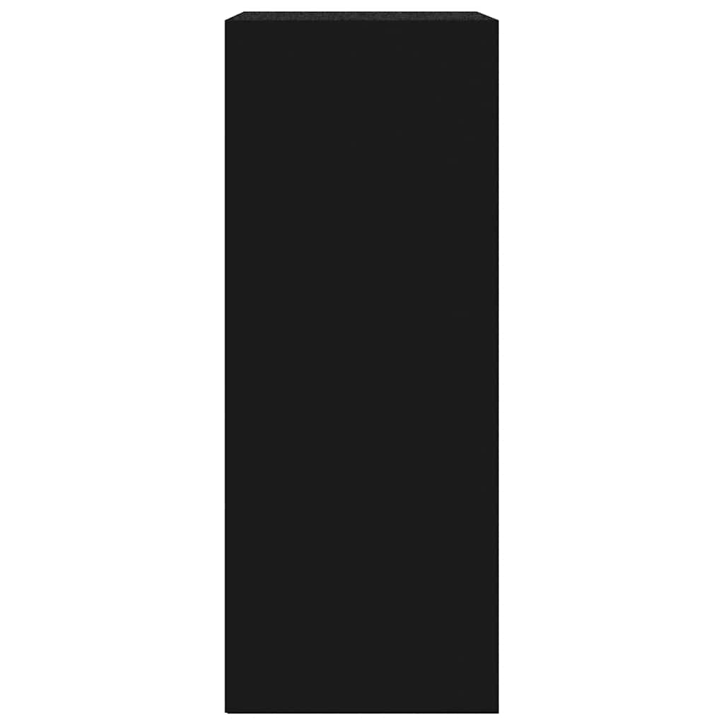 2-Tier Book Cabinet Black 60x30x76.5 cm Engineered Wood