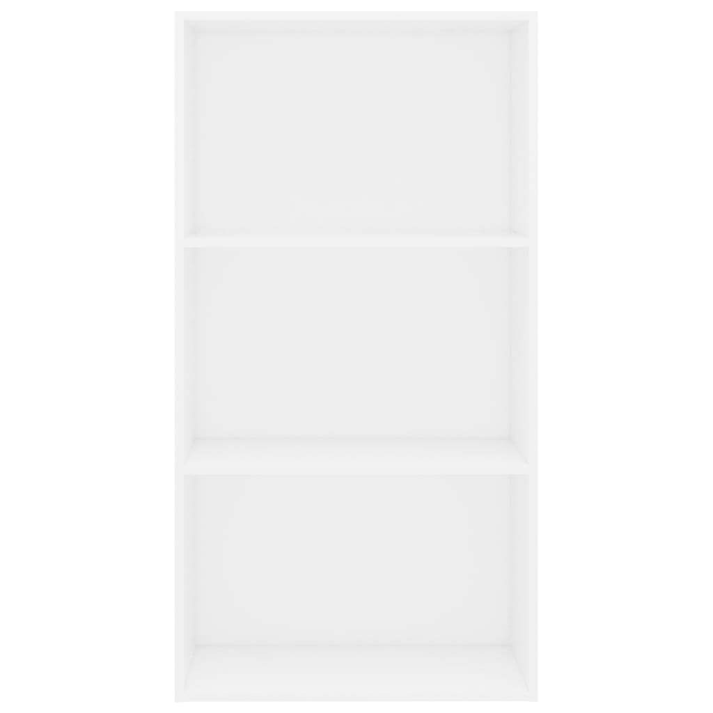 3-Tier Book Cabinet White 60x30x114 cm Engineered Wood