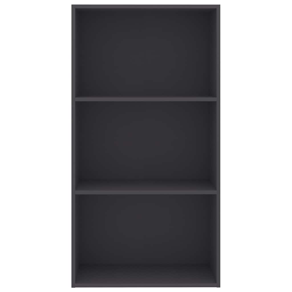 3-Tier Book Cabinet Grey 60x30x114 cm Engineered Wood