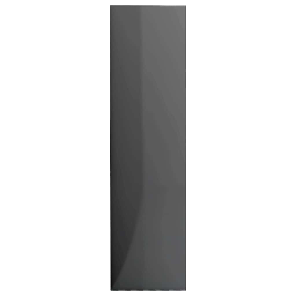 3-Tier Book Cabinet High Gloss Grey 60x30x114 cm Engineered Wood