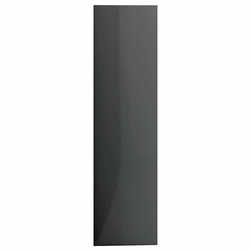 3-Tier Book Cabinet High Gloss Grey 80x30x114 cm Engineered Wood