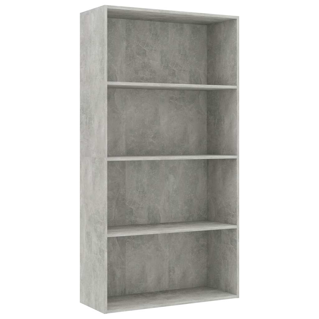 4-Tier Book Cabinet Concrete Grey 80x30x151.5 cm Engineered Wood