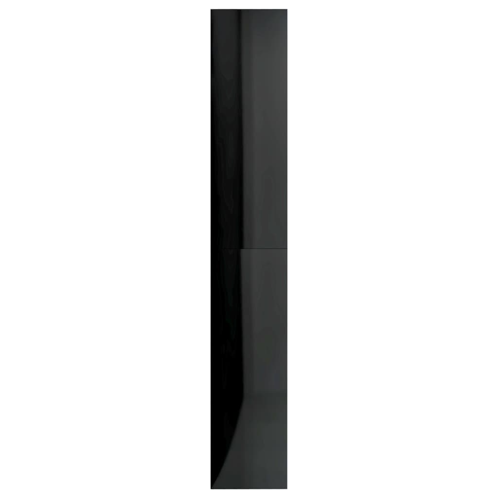5-Tier Book Cabinet High Gloss Black 80x30x189 cm Engineered Wood
