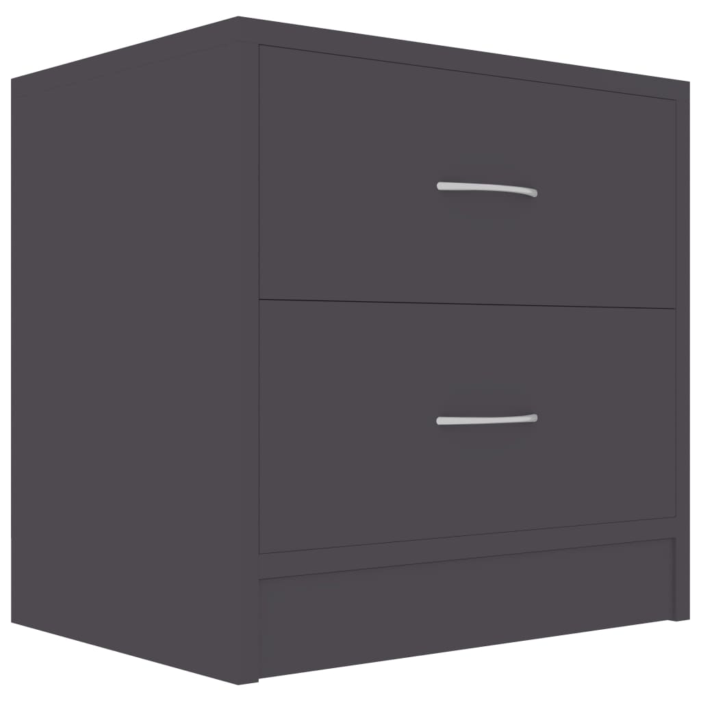 Bedside Cabinets 2 pcs Grey 40x30x40 cm Engineered Wood