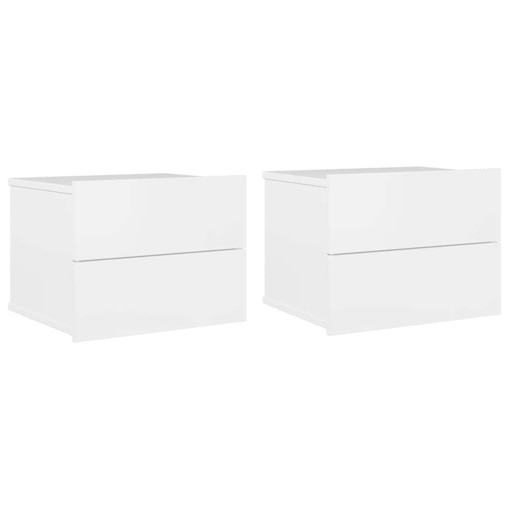 Bedside Cabinets 2 pcs High Gloss White 40x30x30 cm Engineered Wood
