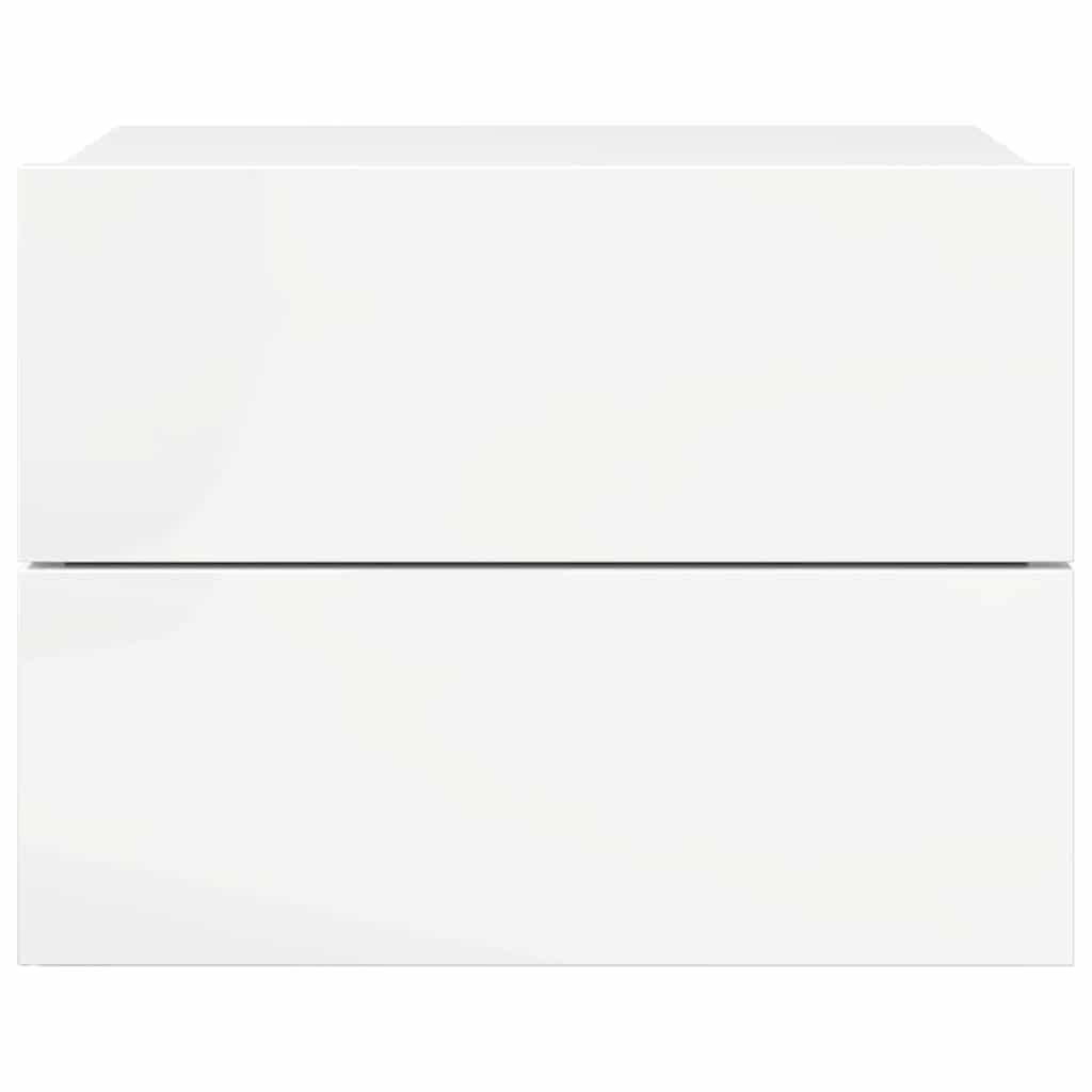 Bedside Cabinets 2 pcs High Gloss White 40x30x30 cm Engineered Wood