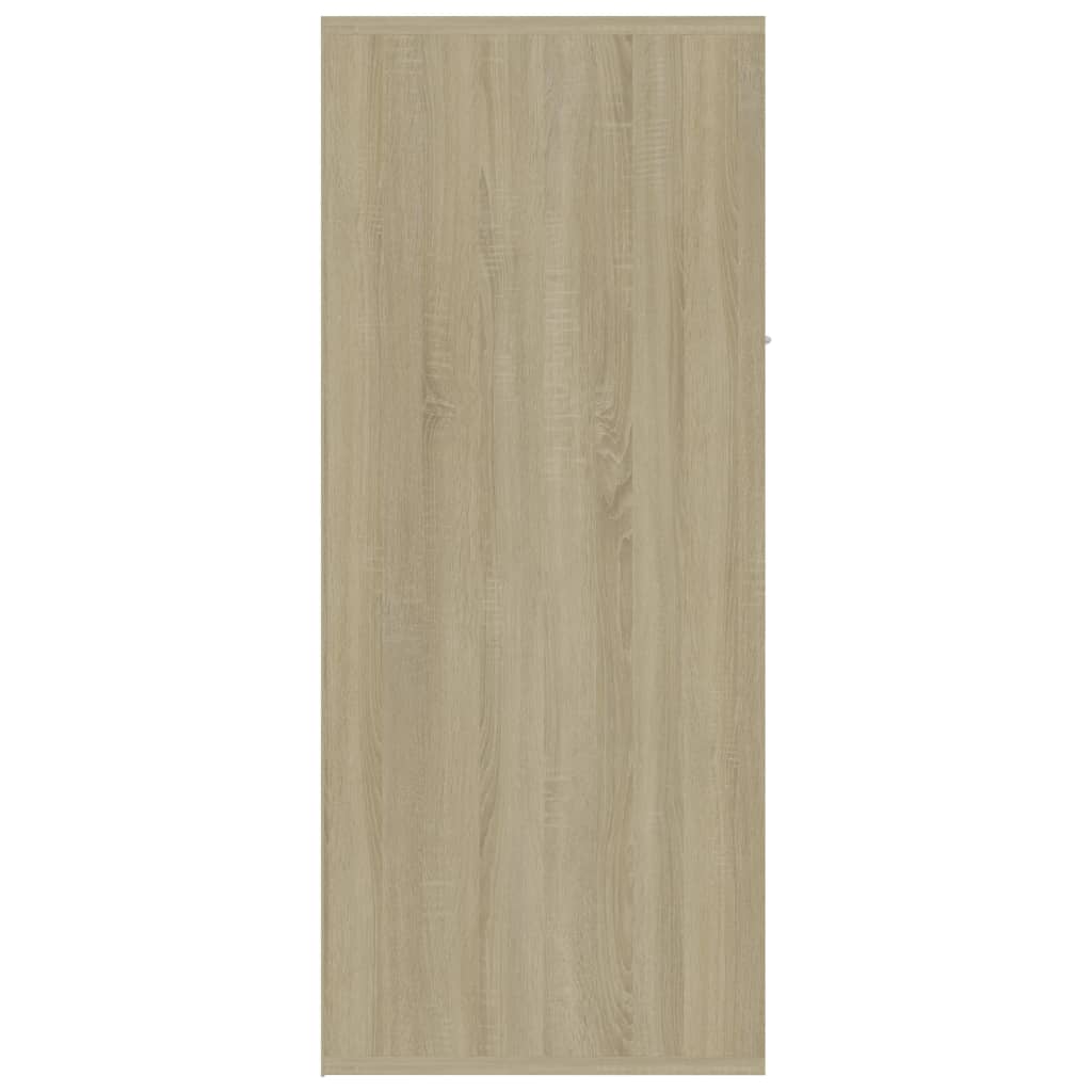Shoe Cabinet White and Sonoma Oak 60x35x84 cm Engineered Wood
