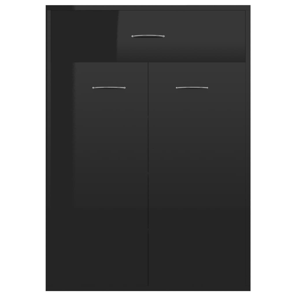 Shoe Cabinet High Gloss Black 60x35x84 cm Engineered Wood