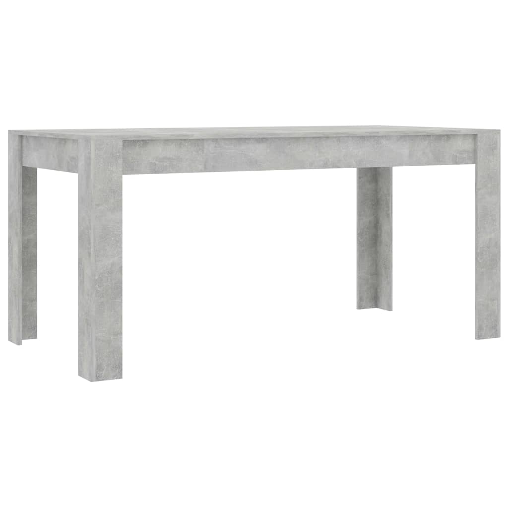 Dining Table Concrete Grey 160x80x76 cm Engineered Wood
