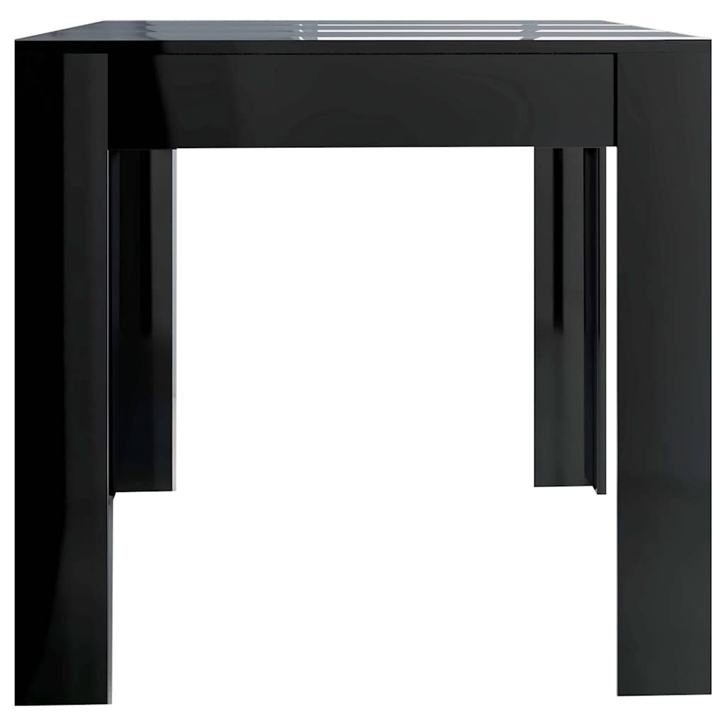 Dining Table High Gloss Black 160x80x76 cm Engineered Wood